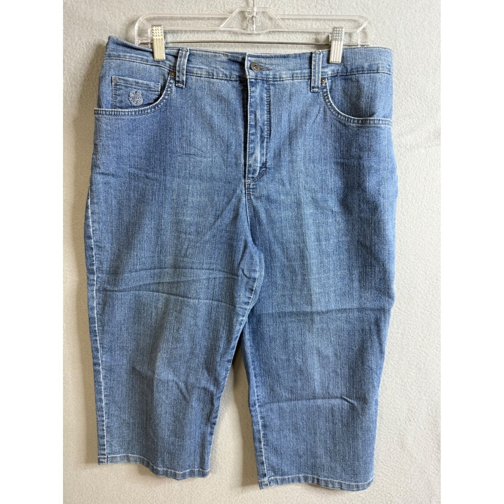 Gloria Vanderbilt Denim Capri Women's‎ 14P Pants Embellished Pockets